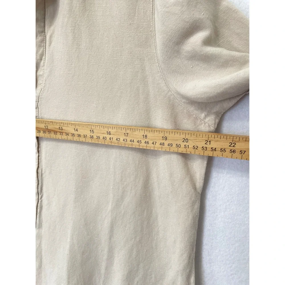 Philosophy Republic Clothing Tunic Top Women‎ L Tan Linen Blend Henley Pullover
